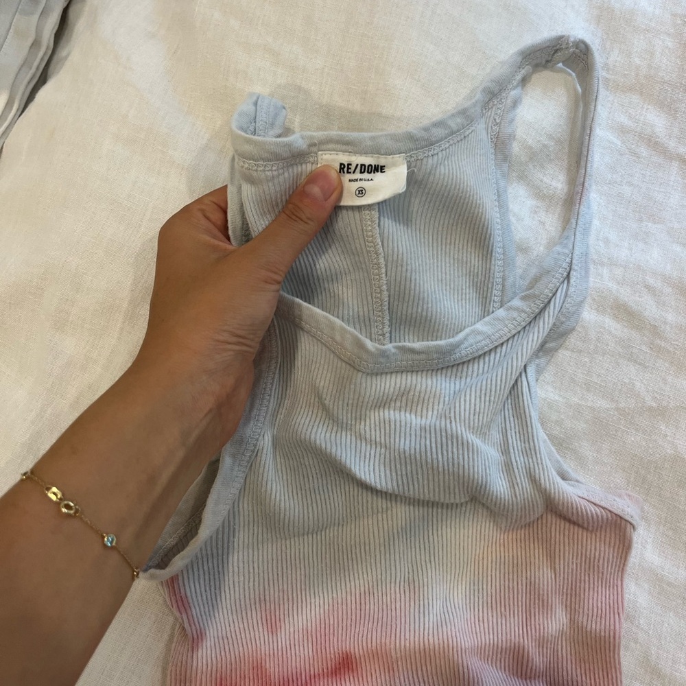 Re/Done Ocean Tie Dye Ribbed Tank 🌈